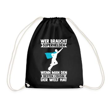 Bester Cousin der Welt - Turnbeutel - Schwarz - Vorne
