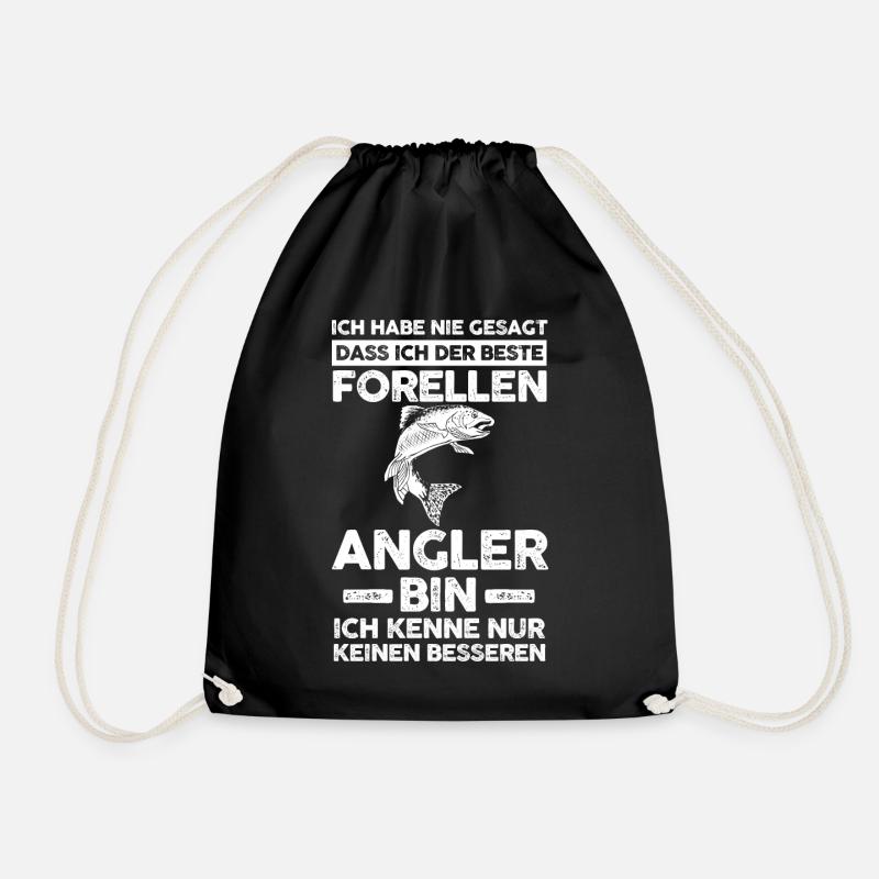 Angeln Forellen Angler - Turnbeutel - Schwarz