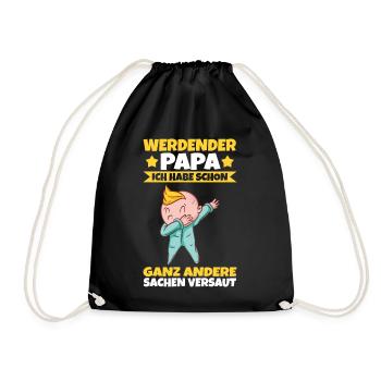 Vater Vatertag Werdender Papa - Turnbeutel - Schwarz - Vorne