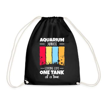 Aquaristik Aquarianer Fischzucht - Turnbeutel - Schwarz - Vorne