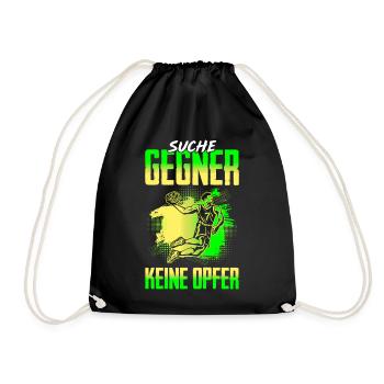 Suche Gegner Keine Opfer Basketball - Turnbeutel - Schwarz - Vorne