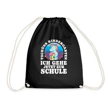 Einschulung 07 Zeichenfläche 15 - Turnbeutel - Schwarz - Vorne
