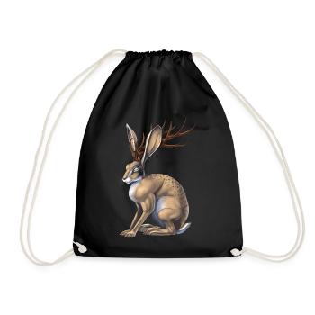 Kryptische Kreatur Jackalope - Turnbeutel - Schwarz - Vorne