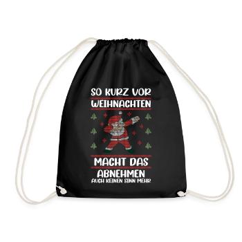 Weihnachtsfest Weihnachten Dabbing Weihnachtsmann - Turnbeutel - Schwarz - Vorne