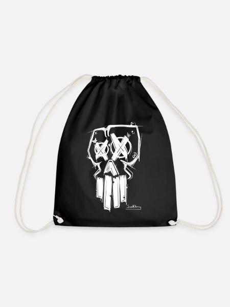 Skull tag - Turnbeutel - Schwarz