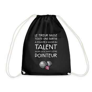 boules dicton pointeur dicton - Sac de sport léger - noir - Devant