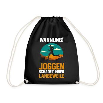 Läufer Joggen Laufen - Turnbeutel - Schwarz - Vorne