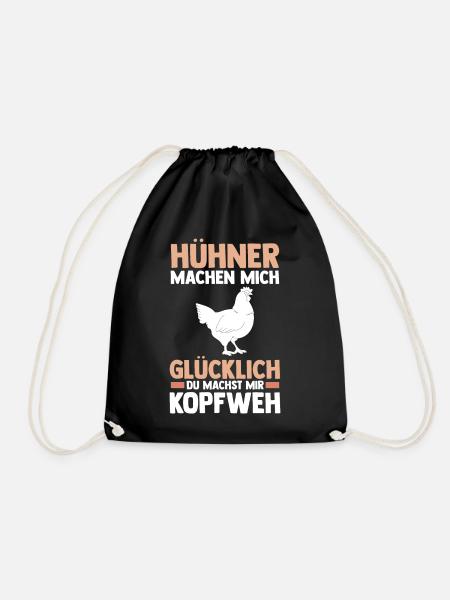 Huhn Landwirt Bauernhof Hühner - Turnbeutel - Schwarz