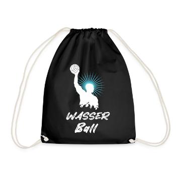 Water polo player silhouette white - Drawstring Bag - black - Front