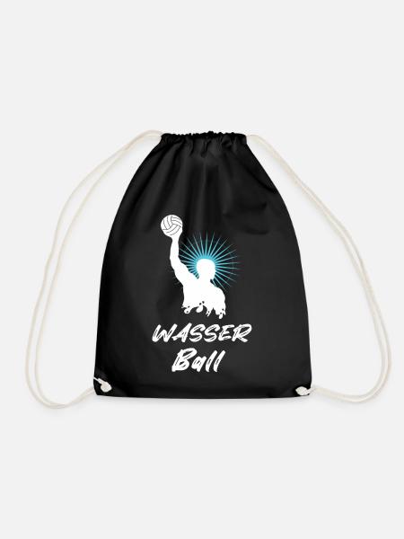 Wasserball Spieler Silhouette weiß - Turnbeutel - Schwarz