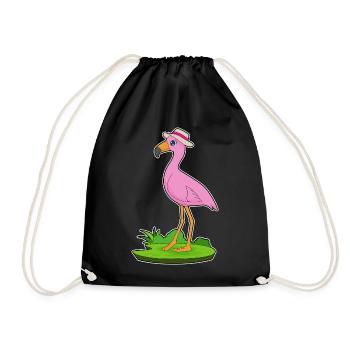 Chapeau de flamant rose - Sac de sport léger - noir - Devant