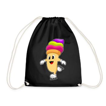 Cupcake Eislaufen Schlittschuhe - Drawstring Bag - black - Front