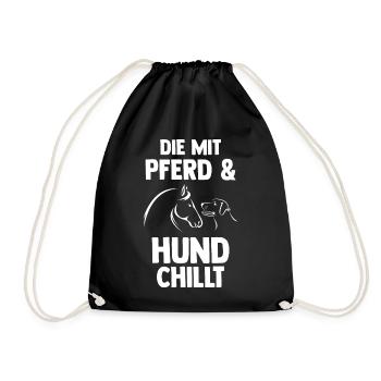 Hunde Pferdeliebhaber Hundeliebhaber Pferde - Turnbeutel - Schwarz - Vorne