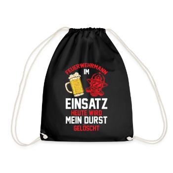 Feuerwehrmann Feuerwehr - Turnbeutel - Schwarz - Vorne
