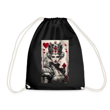 Fantasy Cyberpunk of the Queen of Hearts II - Drawstring Bag - black - Front