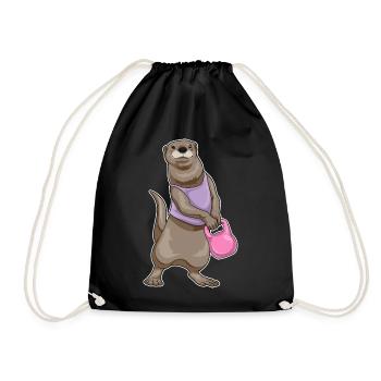 Otter Bodybuilder Hantel Bodybuilding - Turnbeutel - Schwarz - Vorne