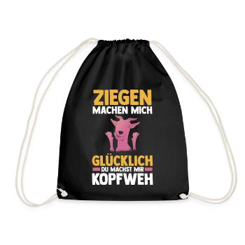 Bauernhof Landwirt Bauer Ziegen - Turnbeutel - Schwarz - Vorne