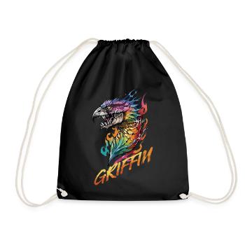 Majestic Griffin - Guardian of the Skies - Drawstring Bag - black - Front