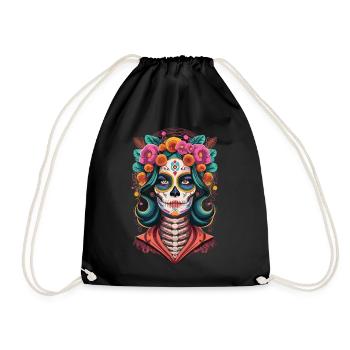 Tradition and Beauty - Mexican Festival of the Dead - Drawstring Bag - black - Front