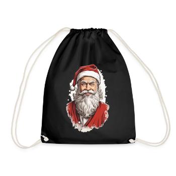 Klassischer Weihnachtsmann im Winter Retro Design - Turnbeutel - Schwarz - Vorne