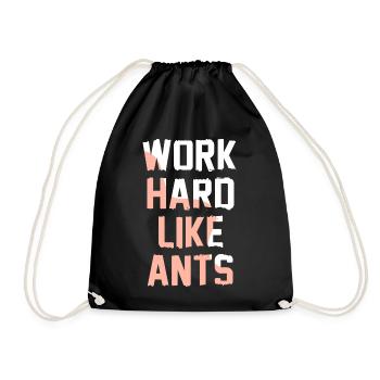 Work Hard Like Ants - Turnbeutel - Schwarz - Vorne