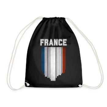Drapeau de la France, fierté française - Sac de sport léger - noir - Devant