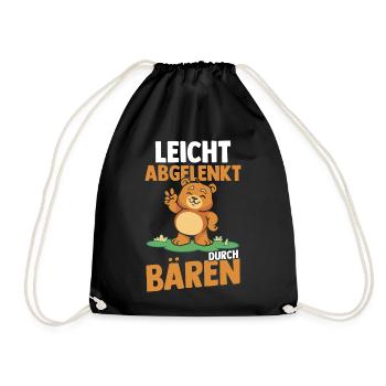 Leicht Abgelenkt Durch Bären - Turnbeutel - Schwarz - Vorne