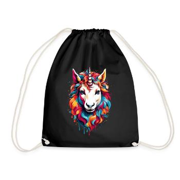 Colorful Horse: Unicorn Pony Magic - Drawstring Bag - black - Front