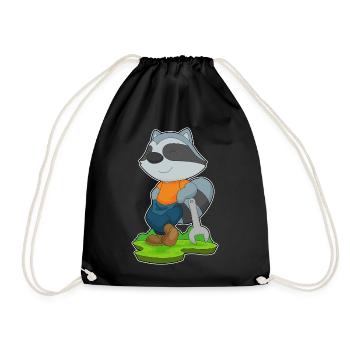 Raccoon Mechanic Wrench Workshop - Drawstring Bag - black - Front