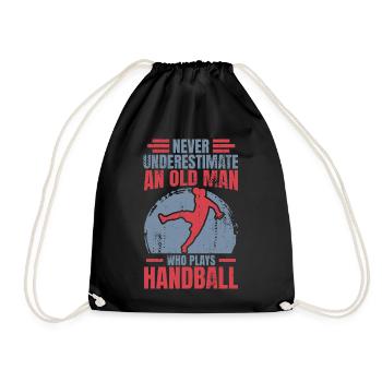 Handball Großvater - Turnbeutel - Schwarz - Vorne