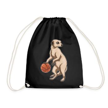 Erdmännchen Basketballspieler Basketball - Turnbeutel - Schwarz - Vorne