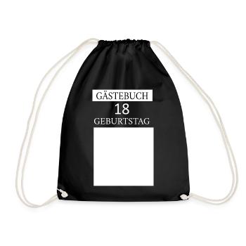 Guestbook 18th Birthday - Drawstring Bag - black - Front