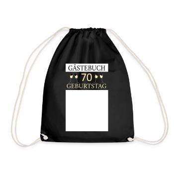 Gästebuch 70.Geburtstag Unterschrift T-shirt - Turnbeutel - Schwarz - Vorne