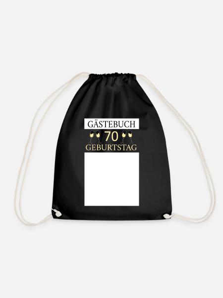Gästebuch 70.Geburtstag Unterschrift T-shirt - Turnbeutel - Schwarz