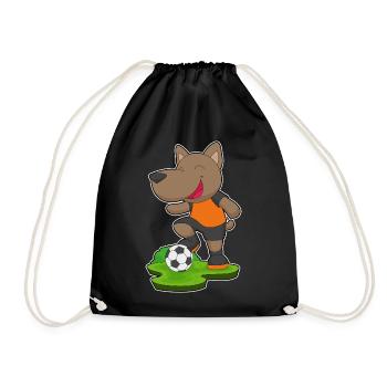 Dog Soccer Player Soccer - Drawstring Bag - black - Front