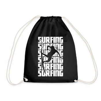 Surfen - Turnbeutel - Schwarz - Vorne