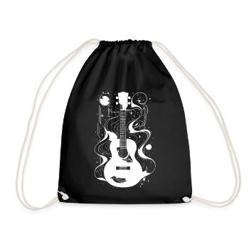 Ukulele Drawing - Drawstring Bag - black - Front