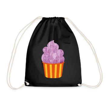 Cream Cream Mug Strips Purple Summer Cream - Drawstring Bag - black - Front