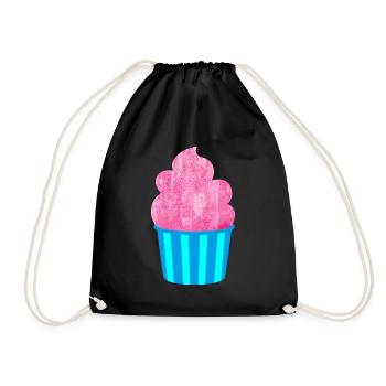 Cream Mug Strips Pink Summer Cream - Drawstring Bag - black - Front