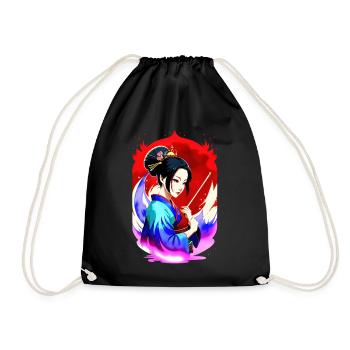 Mystical Geisha - Retro Style - Drawstring Bag - black - Front