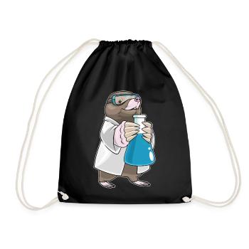 Mole Scientist Test Tube Laboratory - Drawstring Bag - black - Front