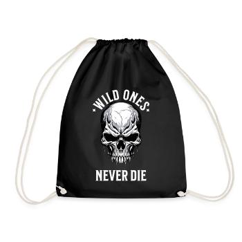 crâne crâne squelette moto motard gang - Sac de sport léger - noir - Devant
