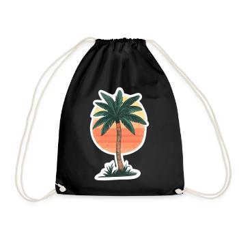 Palm tree - Drawstring Bag - black - Front