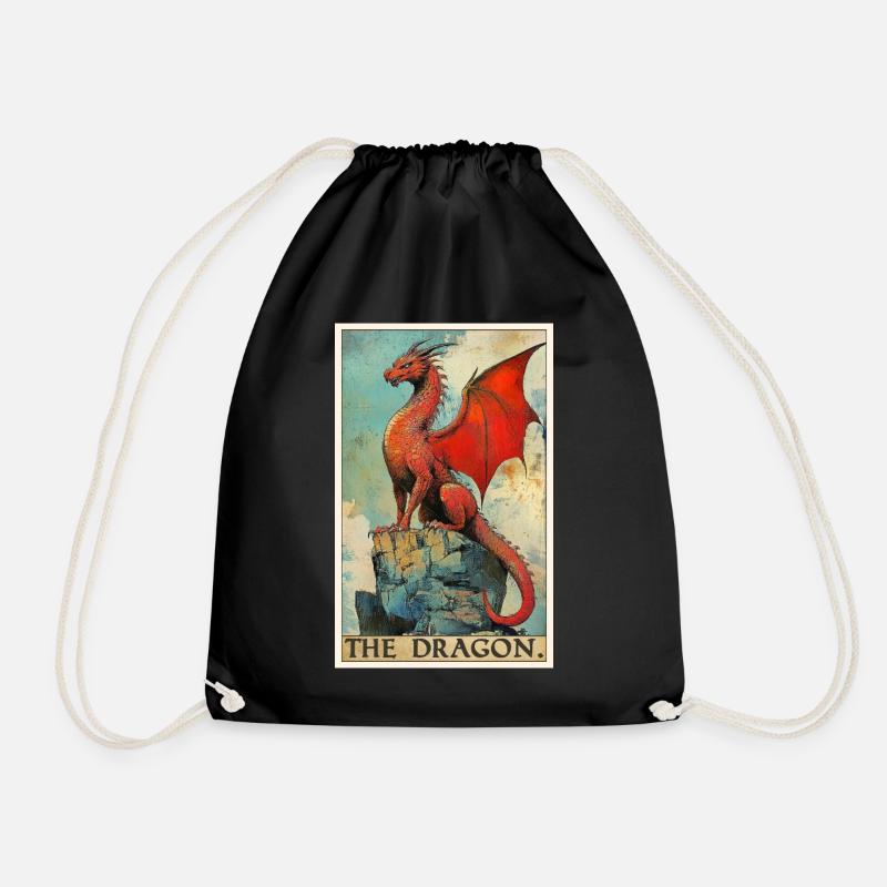 Dragon Dragon - Drawstring Bag - black