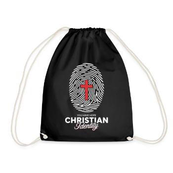 Fingerprint Cross Identity Christian Streetwear - Turnbeutel - Schwarz - Vorne