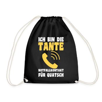 Tante motif familial - Sac de sport léger - noir - Devant