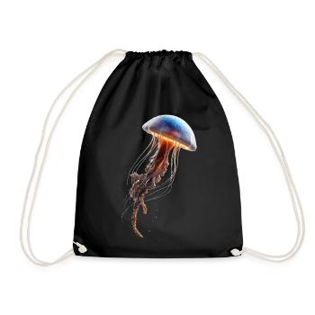 Jellyfish Jellyfish Fire Jellyfish Medusa Cute Jellyfish - Drawstring Bag - black - Front