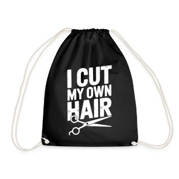 Ich schneide mir selbst die Haare - Turnbeutel - Schwarz - Vorne