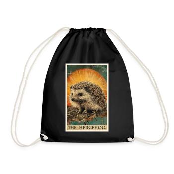 Igel - Turnbeutel - Schwarz - Vorne