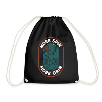 Padel Plus Spin Plus Grin Joueur drôle - Sac de sport léger - noir - Devant